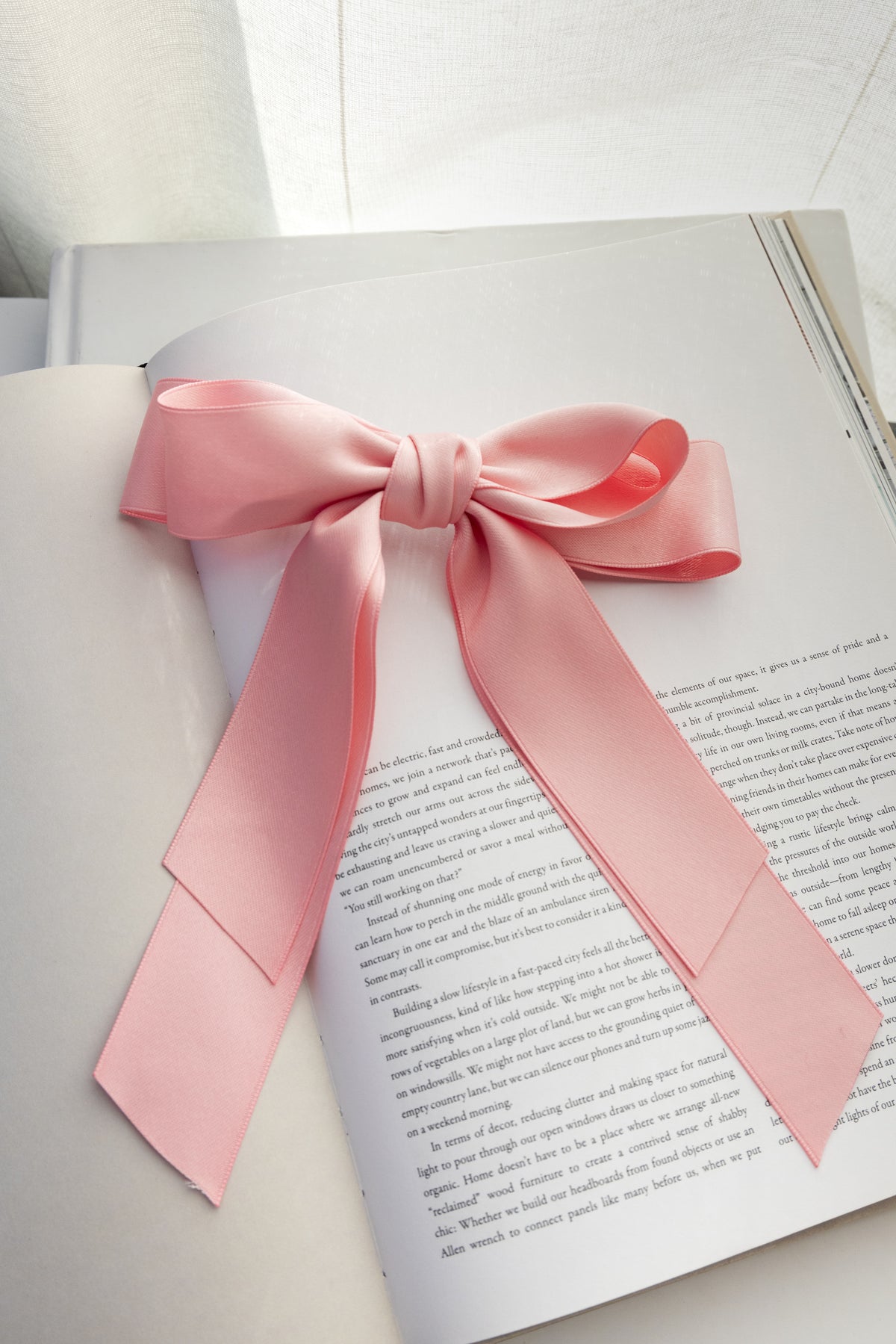 pink double hair bow clip fashion accessory barrette