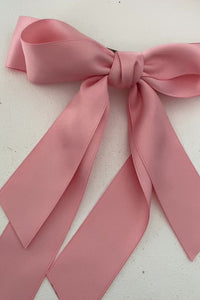 pink double hair bow clip fashion accessory barrette