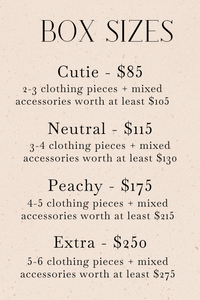 wild rina mystery box women's clothing accessories fashion surprise curated outfits wardrobe refresh trendy styles boho chic modern casual wear contemporary pieces gift idea unique clothing