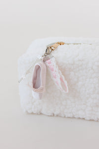 ballet slipper pink bag charm keychain 