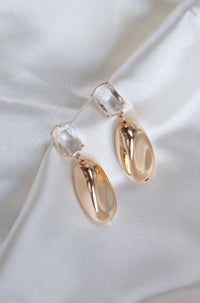 gold rhinestone stud earrings dangling fashion accessory jewelry stainless steel hypoallergenic water resistant tarnish free