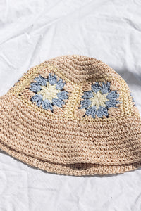 Flower Straw Bucket Hat
