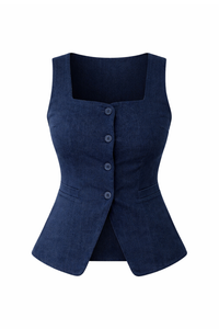 All Buttoned Up Denim Top