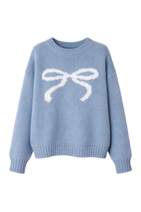 Blue Bow Sweater