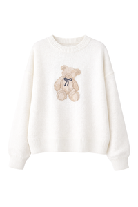 Honey Bear Hug Sweater - Cream