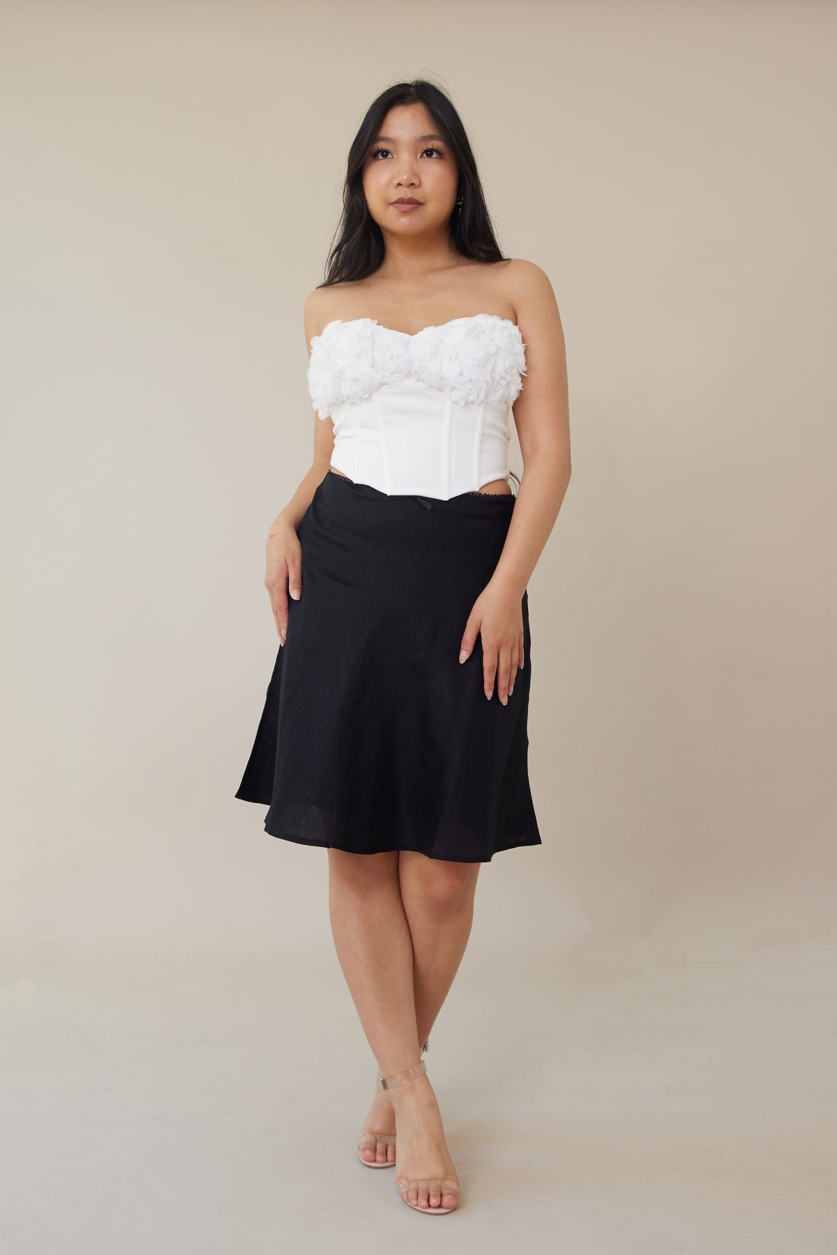 Frills Midi Skirt - Black