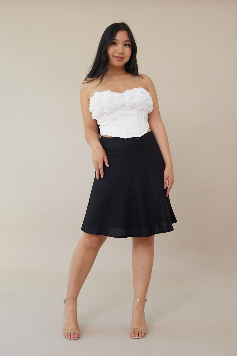 Frills Midi Skirt - Black