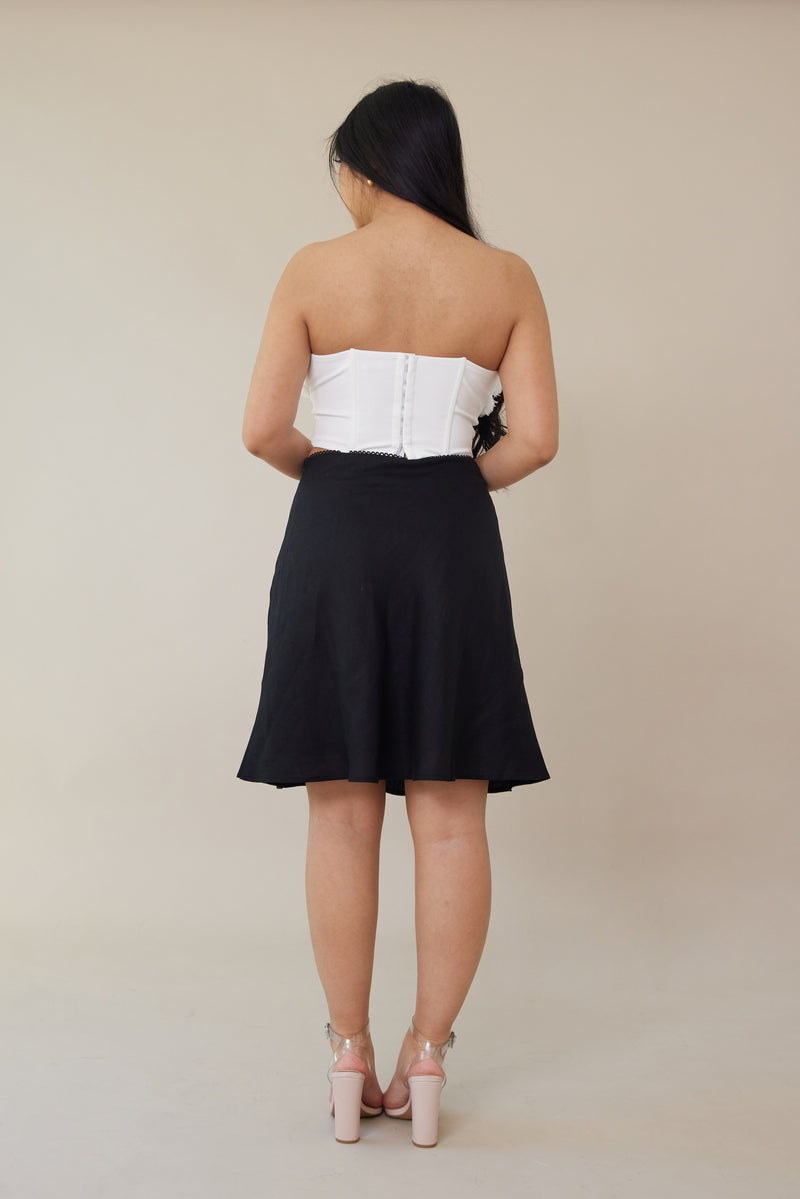 Frills Midi Skirt - Black