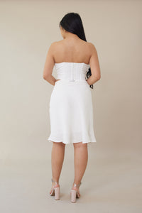 Frills Midi Skirt - Off White