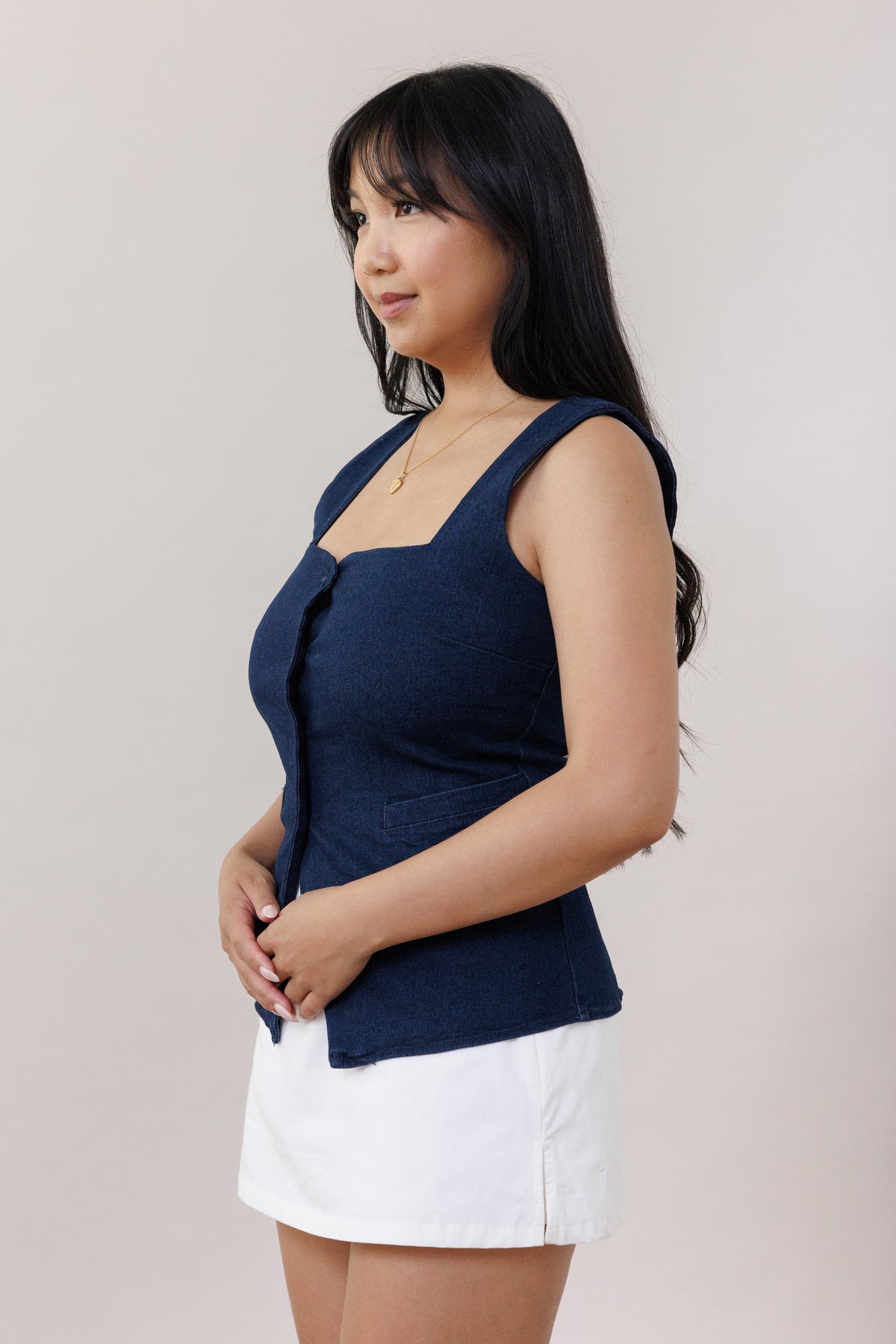 All Buttoned Up Denim Top