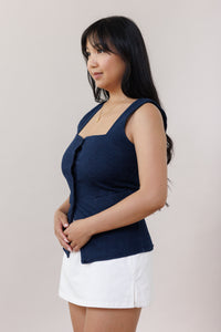 All Buttoned Up Denim Top