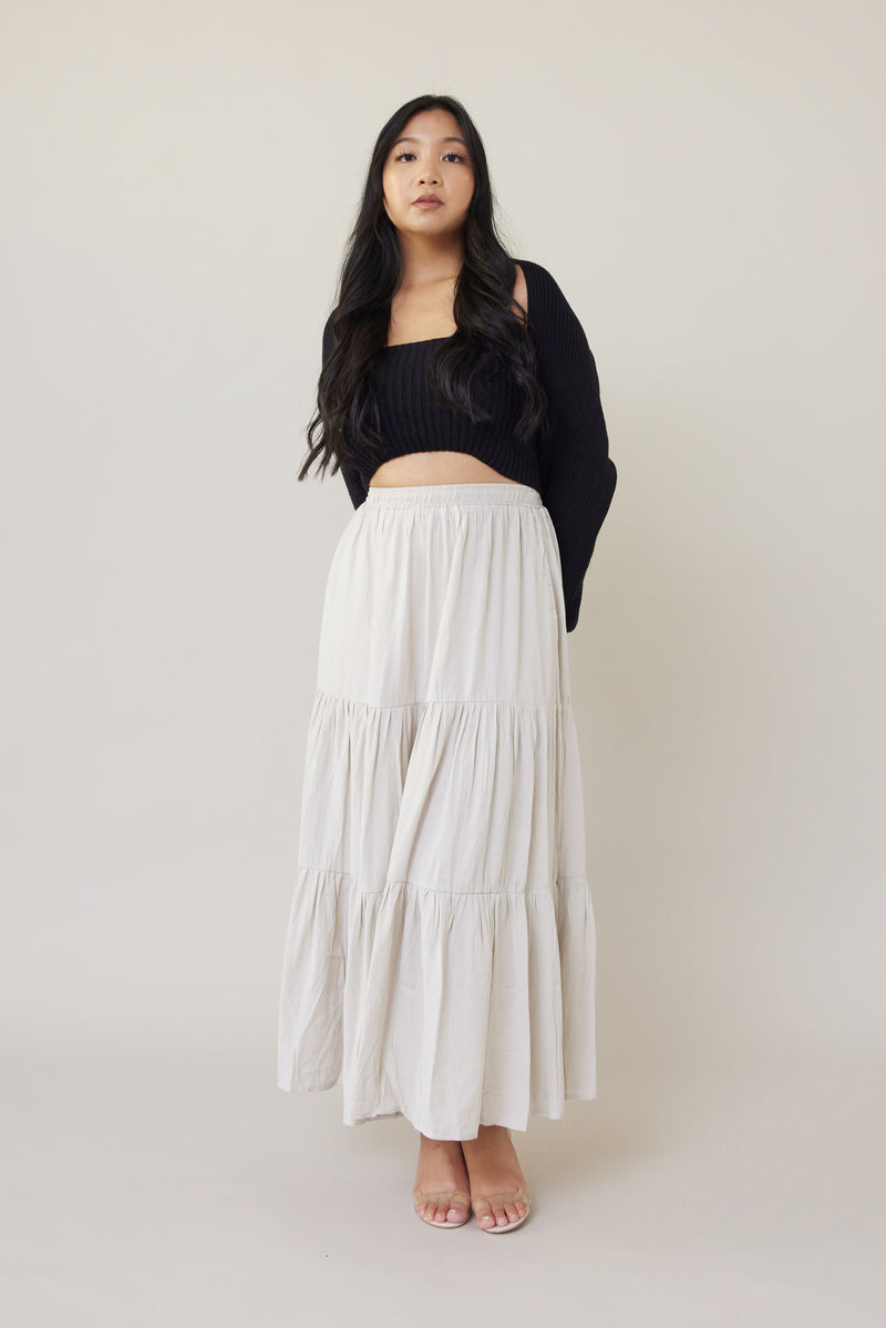 Flowing Tiered Midi Skirt