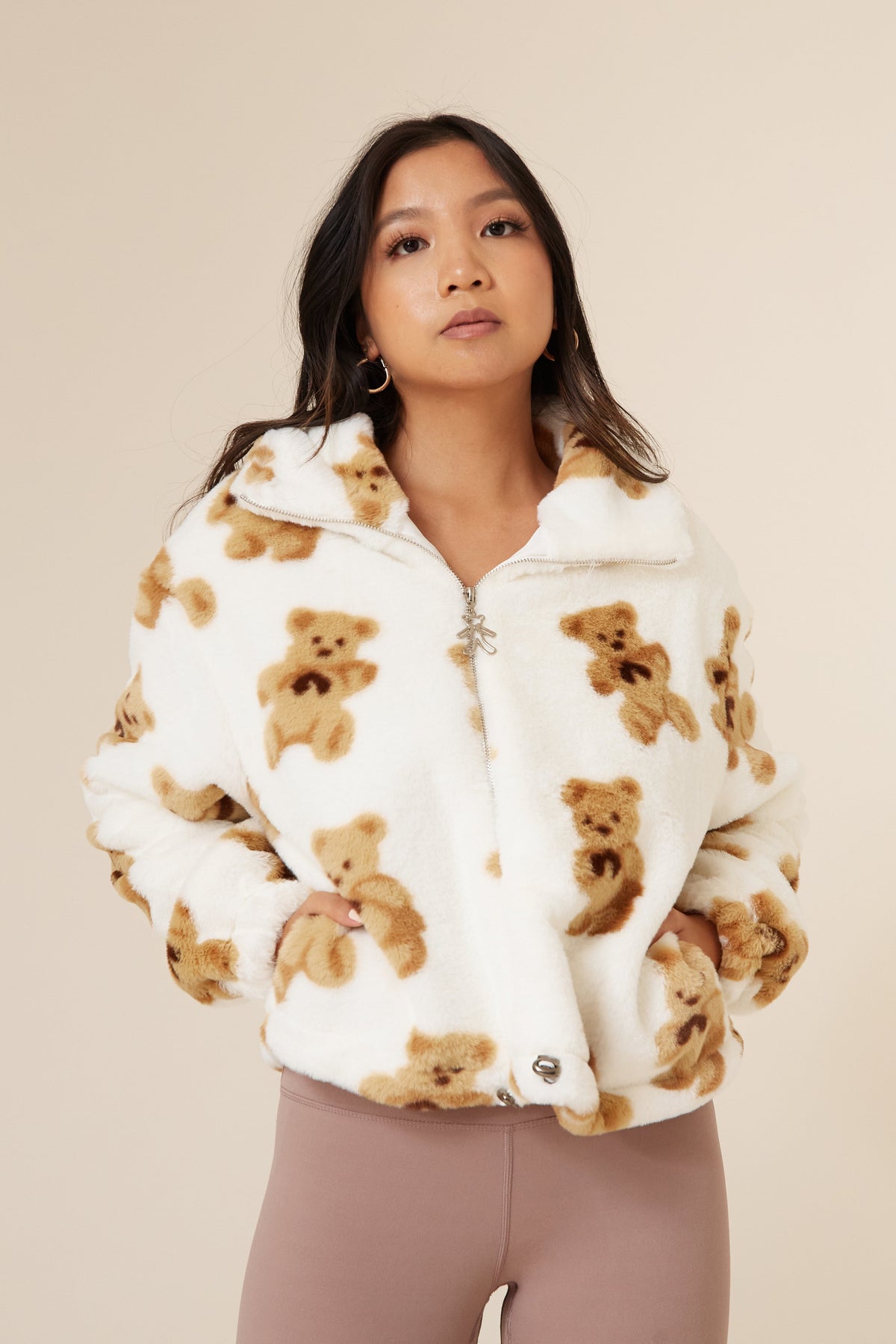 Teddy Bear Print Plush Jacket – Wild Rina