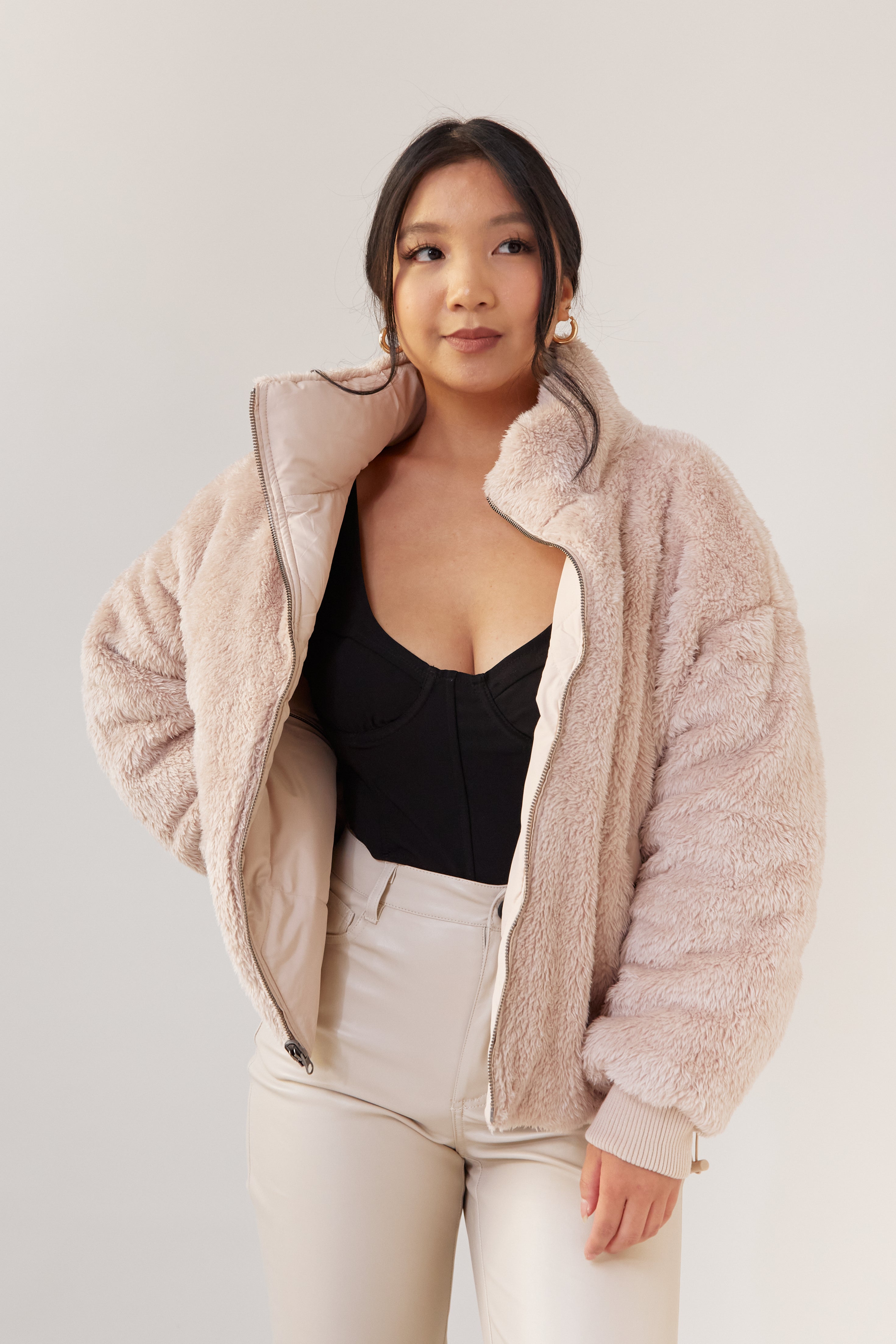 Reversible Puff Jacket - Soft Blush