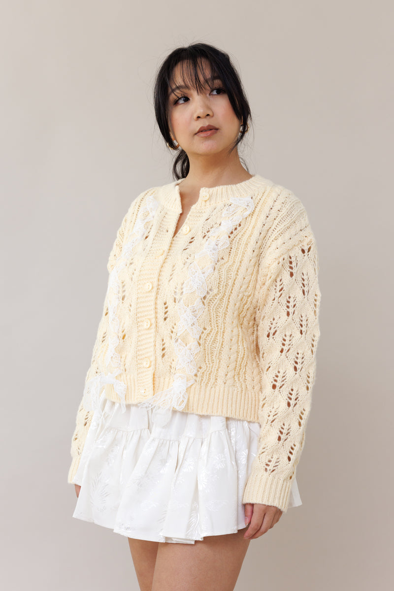 Lover’s Lace Cardigan - Yellow