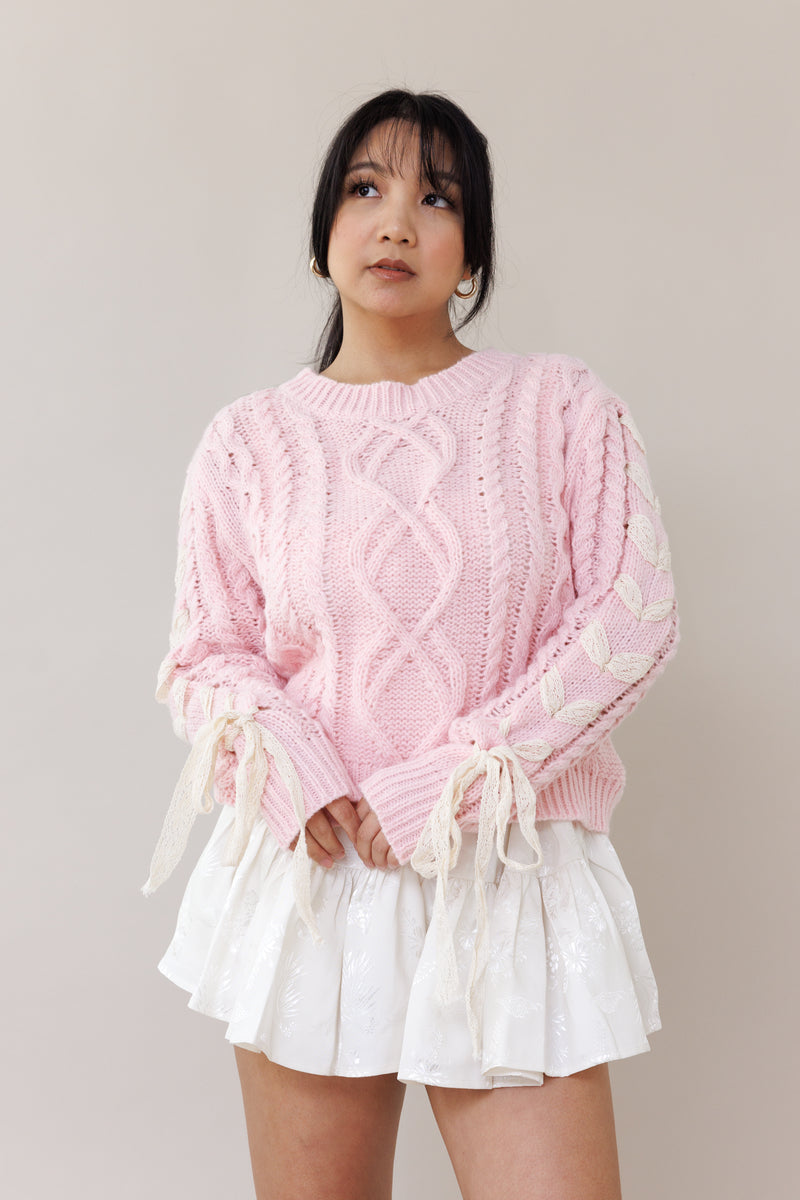 Lover’s Lace Sweater - Pink