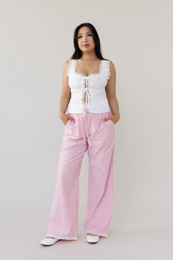 Vienna Stripe Pants - Red