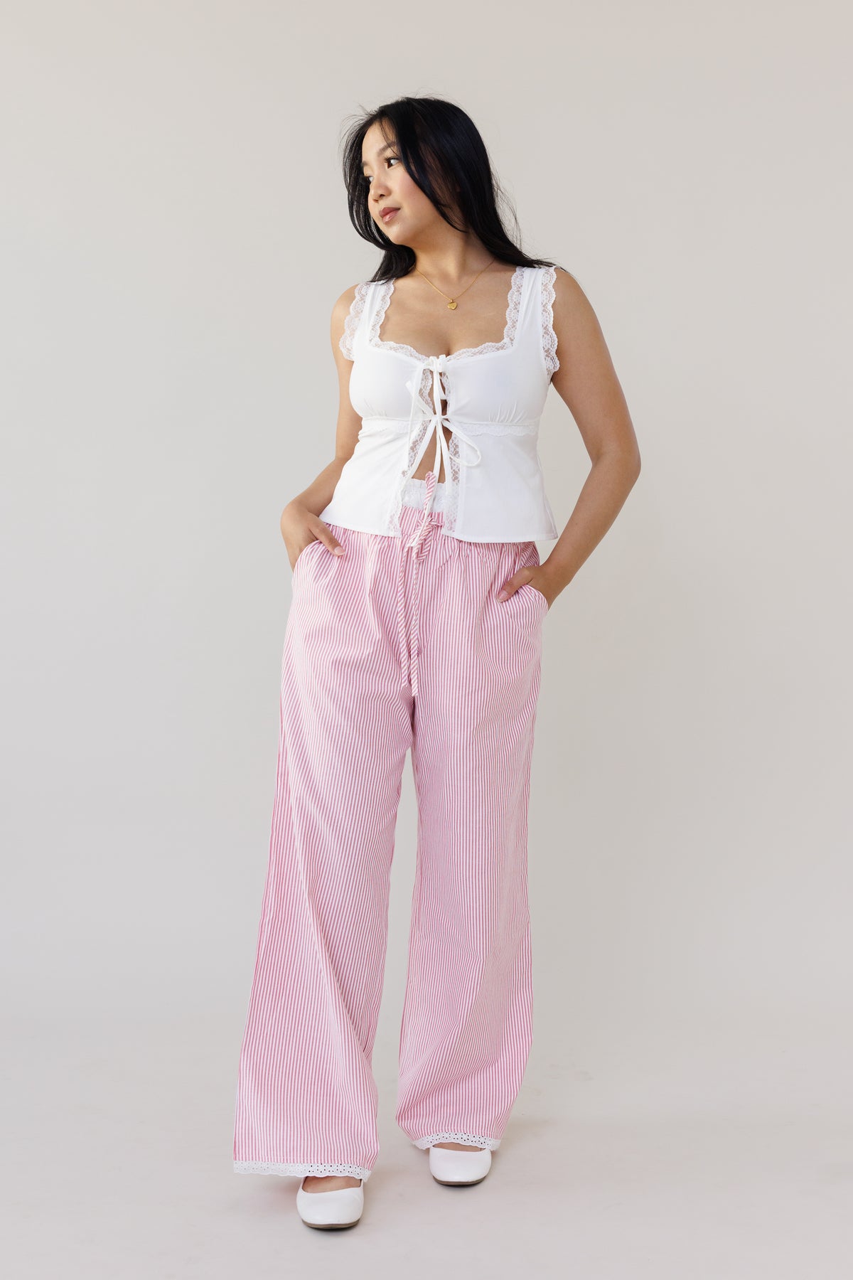 Vienna Stripe Pants - Red