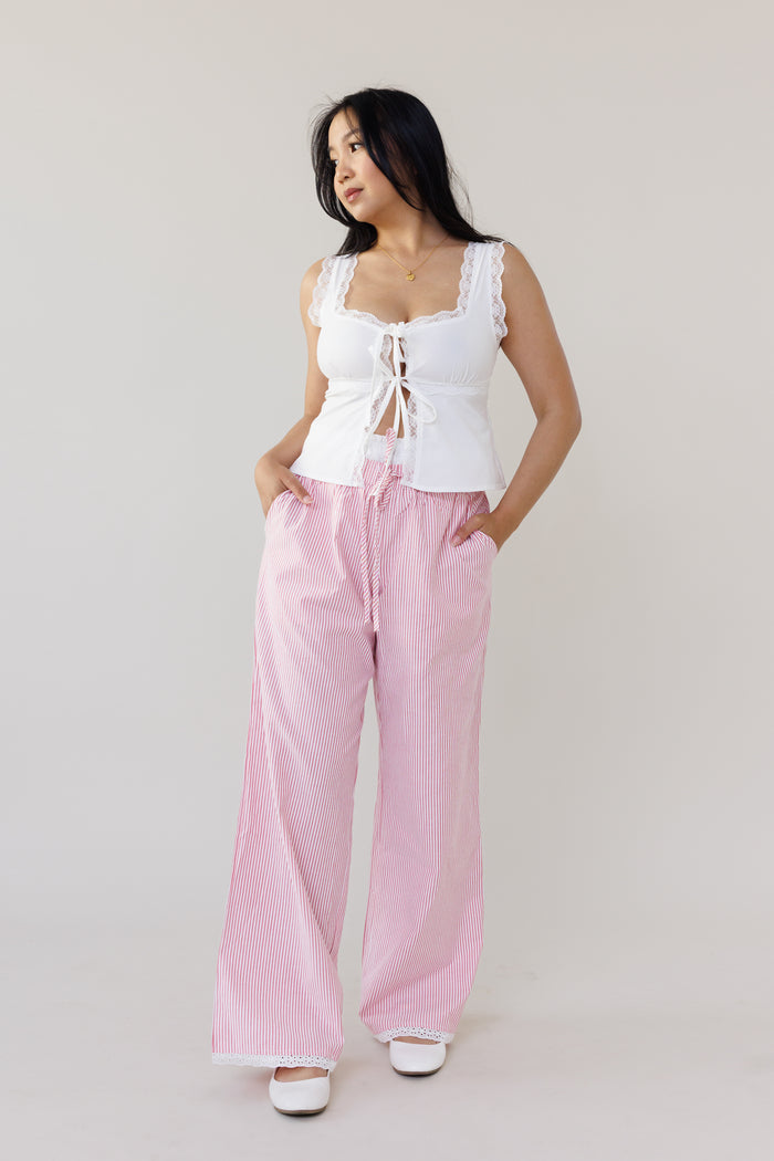 Vienna Stripe Pants - Red