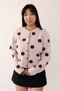 Polka Dot Cardigan - Pink