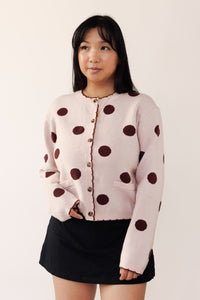 Polka Dot Cardigan - Pink