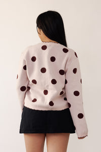 Polka Dot Cardigan - Pink