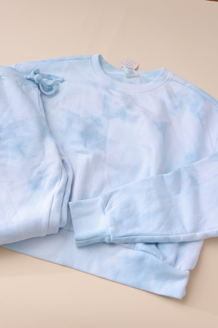 Blue Tie Dye Sweatshirt/Sweatpants Set (Sample)
