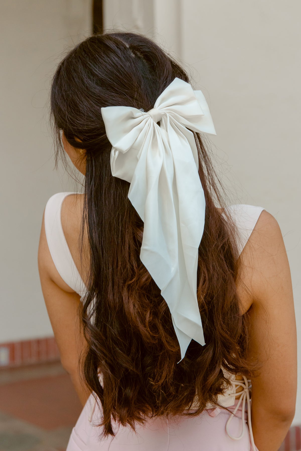 Ivory Louis Vuitton Logo Hair Bow Fashion Accessory Hair