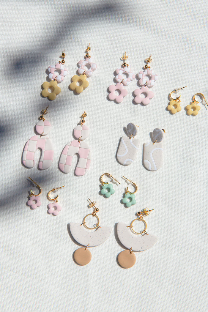 Line Dance Clay Earrings