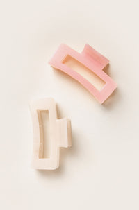 rectangle hair claw acrylic material cream blush colors stylish accessory for hair