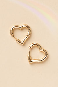 heart shaped huggie earrings women's jewelry fashion accessories heart design everyday wear minimalistic