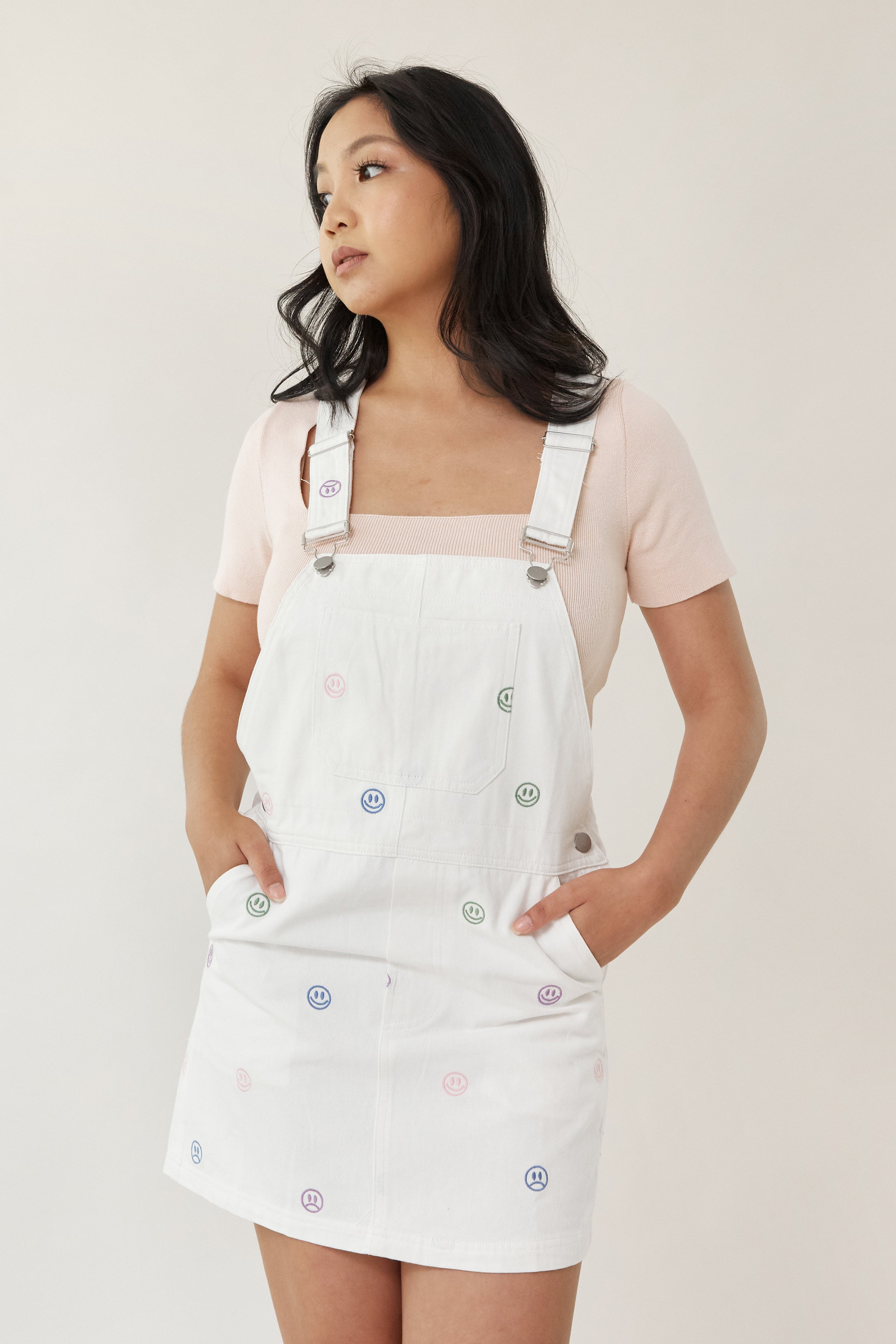 White dungaree outlet dress