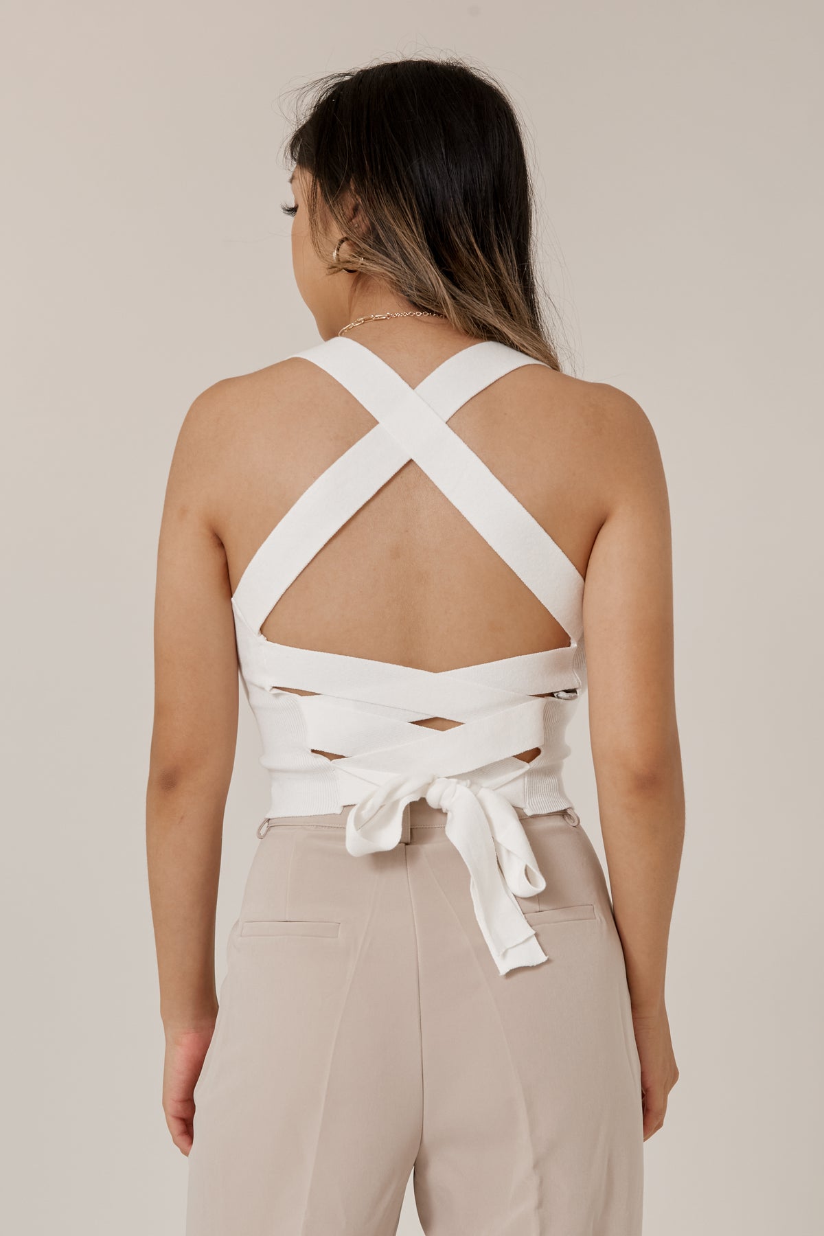 Daylight Knit Tank Top - White