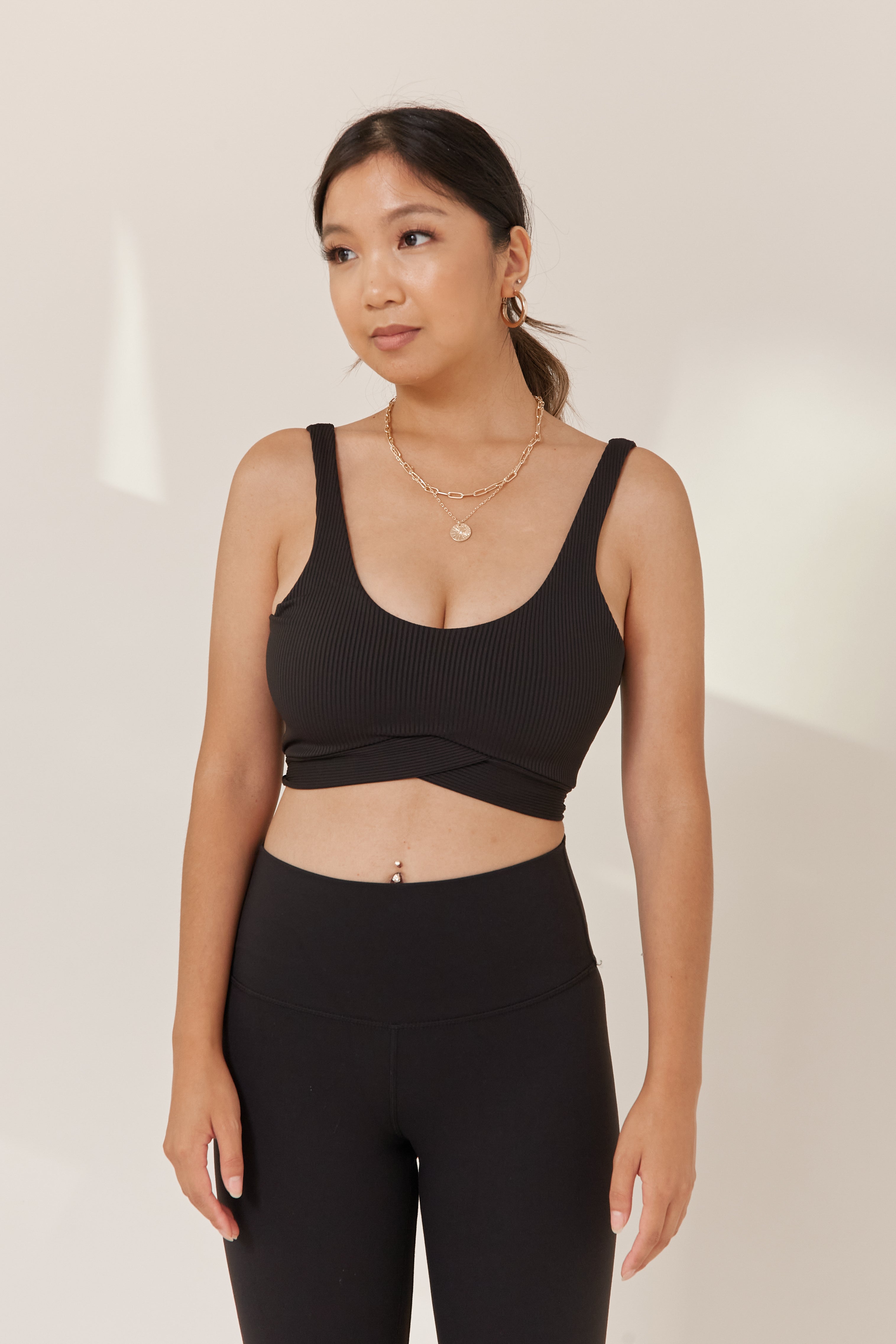 black wrap bralette